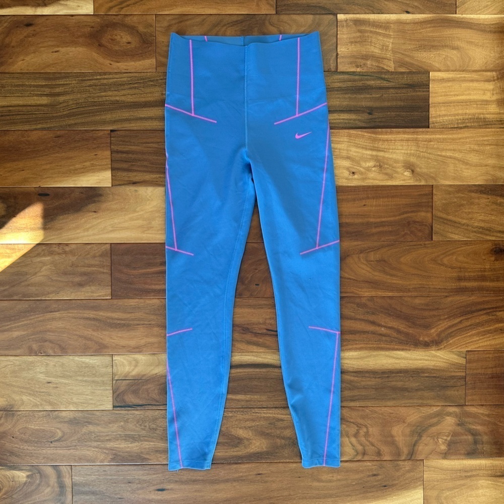 Nike Zip Zag Blue Tights Dri Fit size Small - Picture 3 of 6